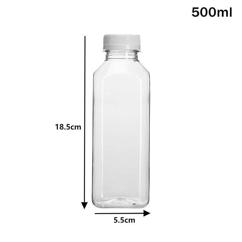 120-500ml Plastic Juice Bottles Long-Lasting, Spill-Proof, Milk Tea - Easy Cleaning and Refilling Clear Water Bottle Portable ﻿