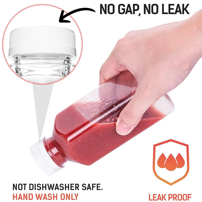 120-500ml Plastic Juice Bottles Long-Lasting, Spill-Proof, Milk Tea - Easy Cleaning and Refilling Clear Water Bottle Portable ﻿