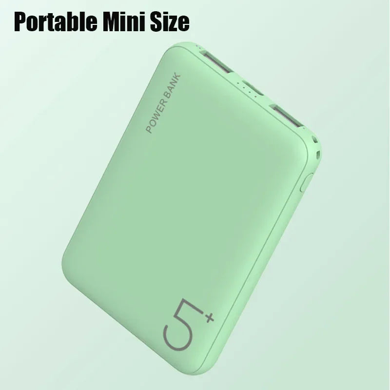 5000mAh Portable Ultra-thin Power Bank With Double USB TYPE C OUTPUT Fast Charging Poverbank For iPhone 14 13 12 8 Xiaomi Huawei