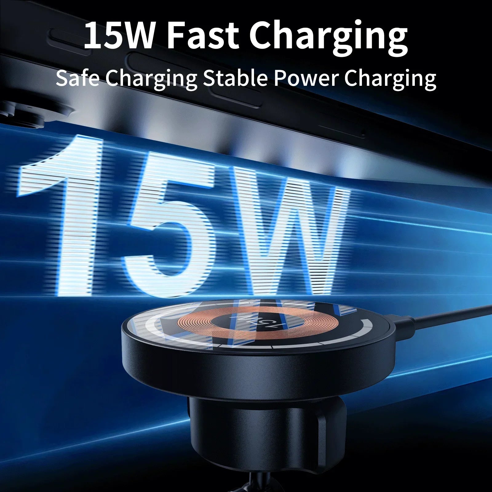 Magnetic Car Phone Holder with Wireless Charging