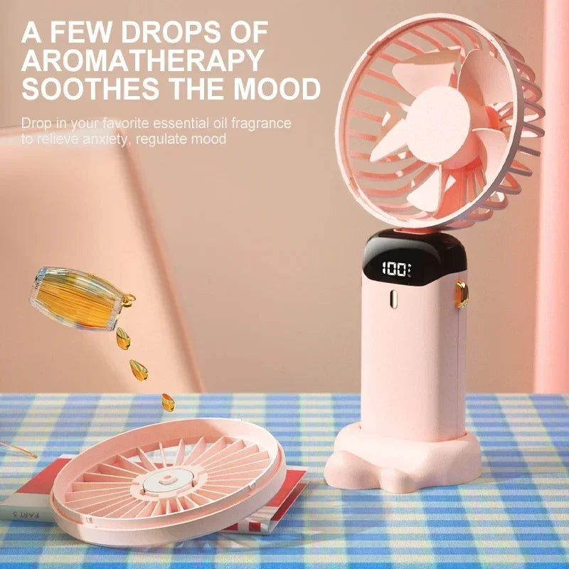Foldable Neck Fan with Phone Stand – 5 Speed