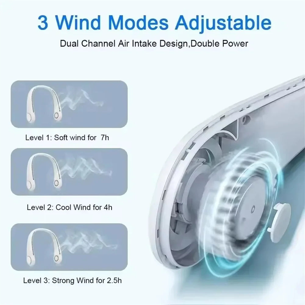 Bladeless Neck Fan 1200mAh