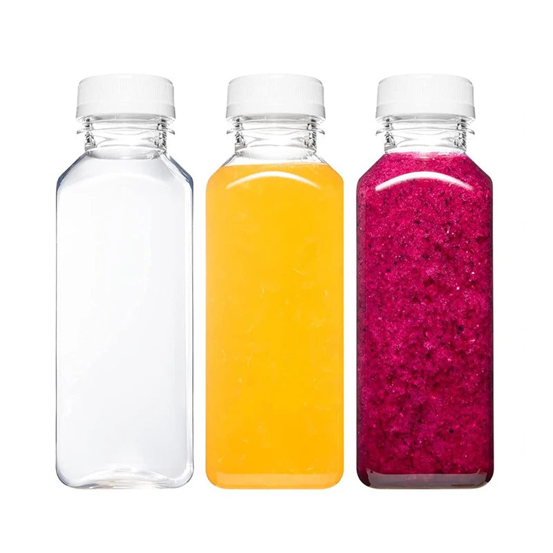120-500ml Plastic Juice Bottles Long-Lasting, Spill-Proof, Milk Tea - Easy Cleaning and Refilling Clear Water Bottle Portable ﻿