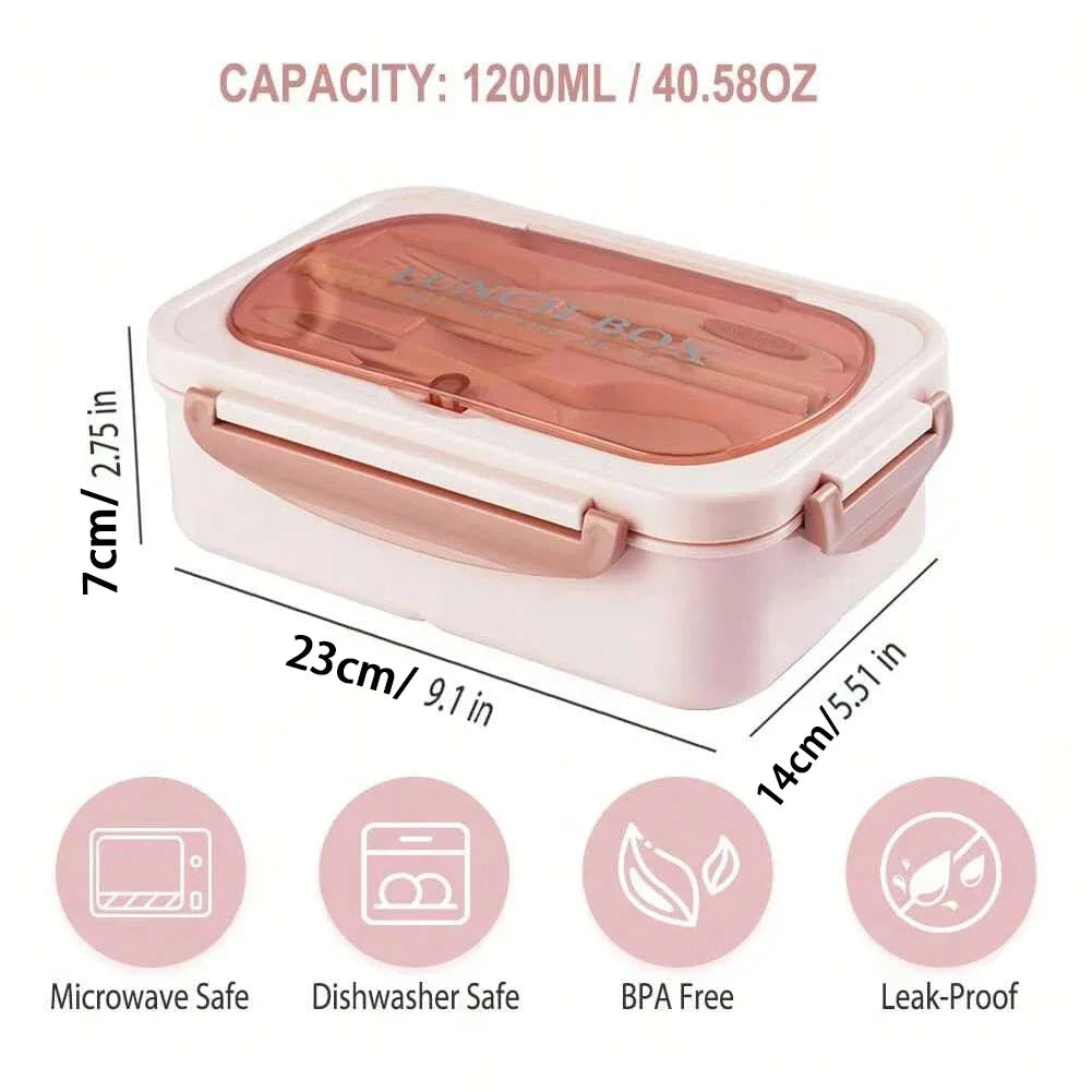 Bento Box Adult Lunch Box, Containers For Adults Men Women With 4 Compartments, Lunchable Food Container Back To School