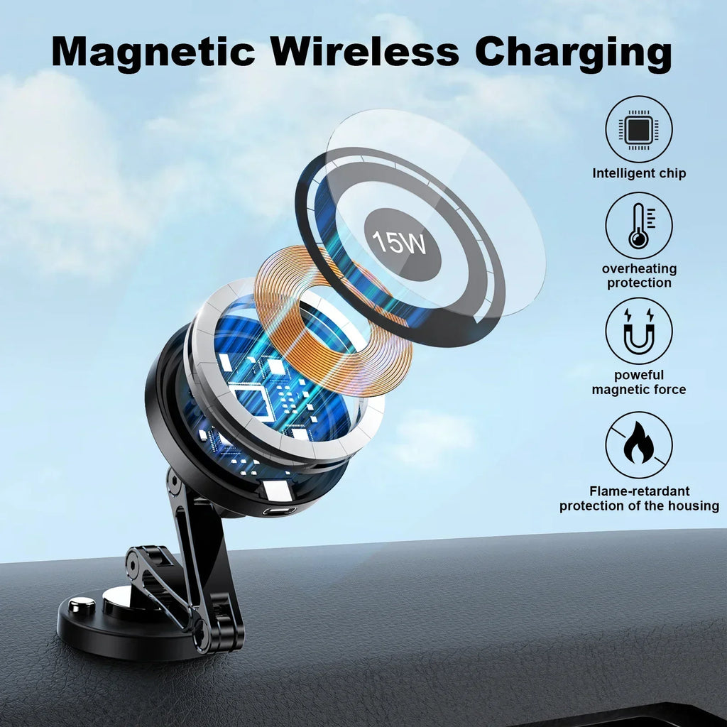 Magnetic Car Phone Holder with Wireless Charging