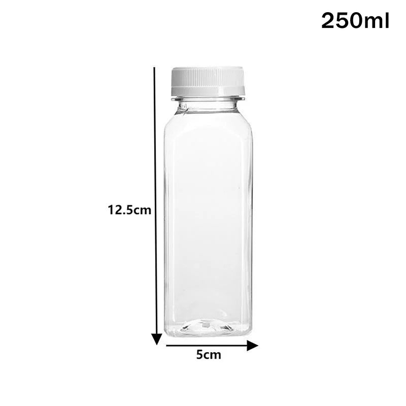 120-500ml Plastic Juice Bottles Long-Lasting, Spill-Proof, Milk Tea - Easy Cleaning and Refilling Clear Water Bottle Portable ﻿
