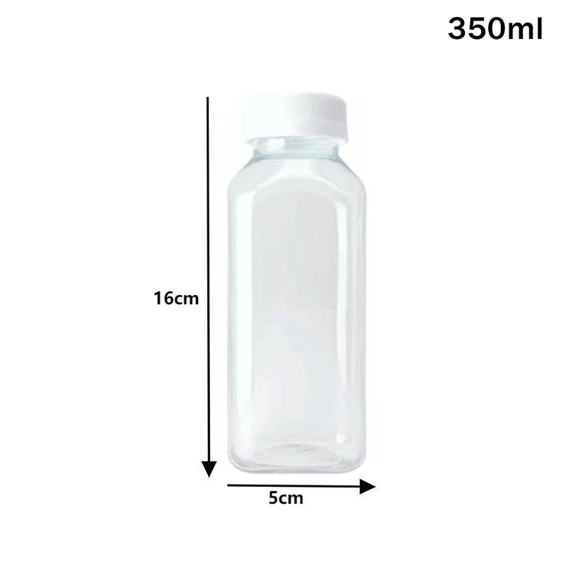 120-500ml Plastic Juice Bottles Long-Lasting, Spill-Proof, Milk Tea - Easy Cleaning and Refilling Clear Water Bottle Portable ﻿