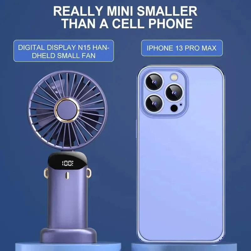 Foldable Neck Fan with Phone Stand – 5 Speed