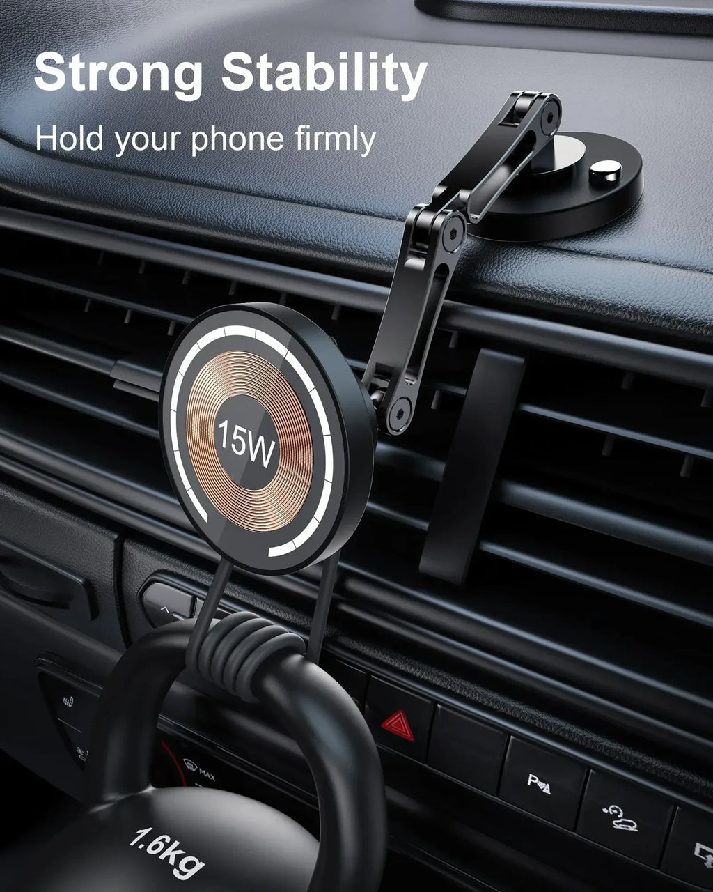 Magnetic Car Phone Holder with Wireless Charging