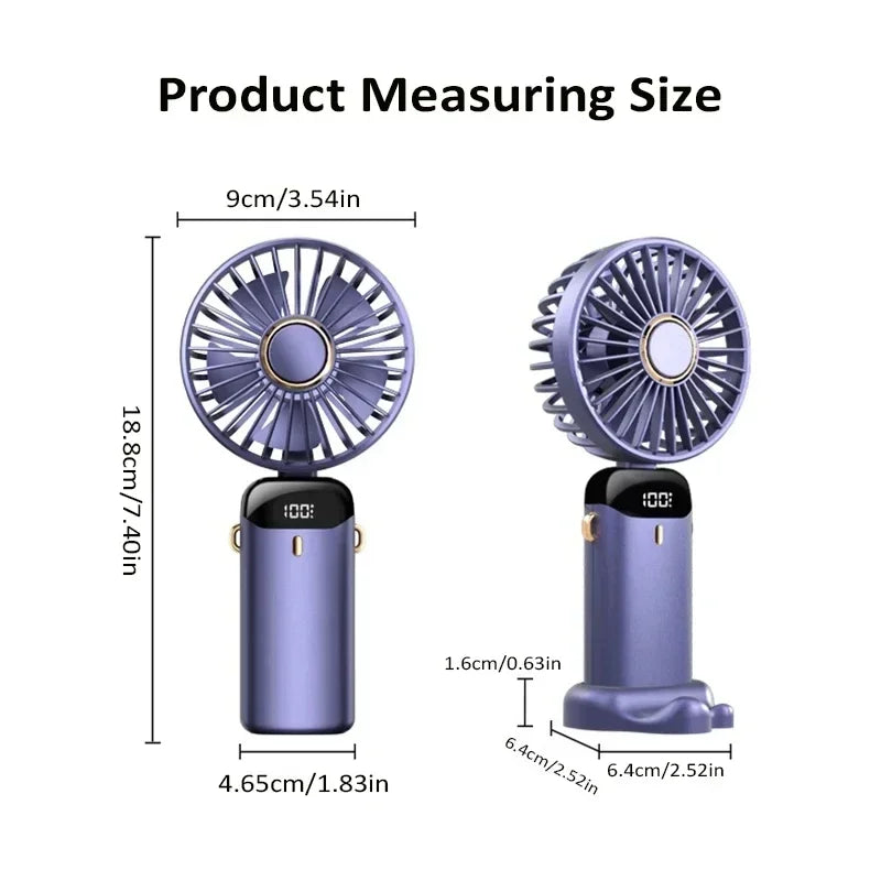 Foldable Neck Fan with Phone Stand – 5 Speed